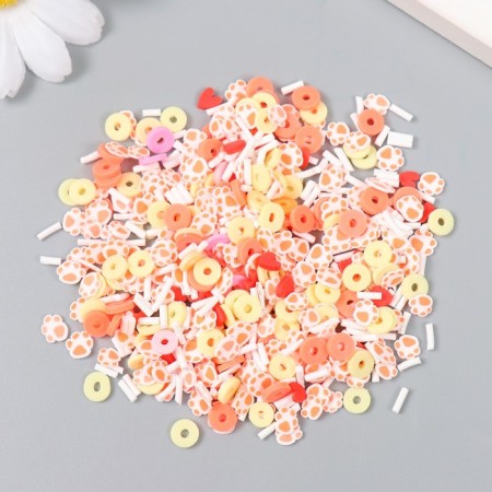 Decor for creativity plastic "Bright circles and paws" 20 g