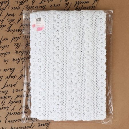 Knitted lace, 45 mm × 10 ± 1 m, white color-3