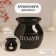 Aroma lamp ceramics "Thin art by*uy" black 7.2x7.2x7.8 cm