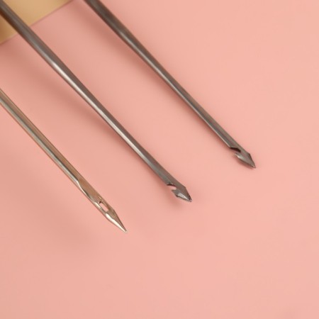 Shilo sewing, with three interchangeable nozzles: hook, 8 cm, curved hook, 8 cm, with a hole, 6.9 cm-1