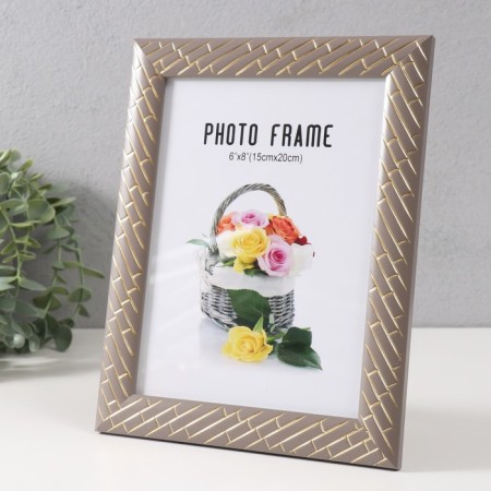 Photo frame plastic 15x20 cm "Brick masonry" Cinnamon 24x19 cm-1