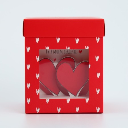Gift folding box with 3D effect, packaging, “with love”, 11 x 11 x 13 cm-1