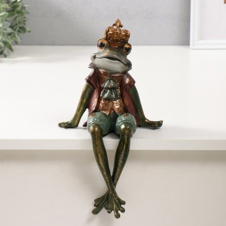 Souvenir Polystone "Frog in the Crown, with a toad" sits 17.5x15x30.5 cm