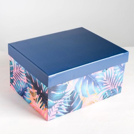Gift folding box, packaging, Tropical, 31.2 x 25.6 x 16.1 cm-1