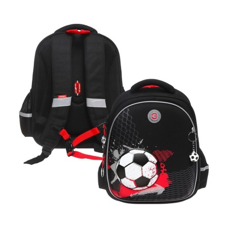 Frame backpack 36 x 28 x 20 cm, Grizzly, black/red