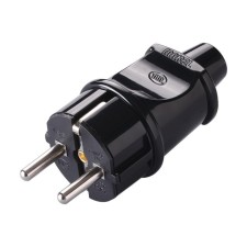 Вилка электрическая Makel 10052, цвет чёрный