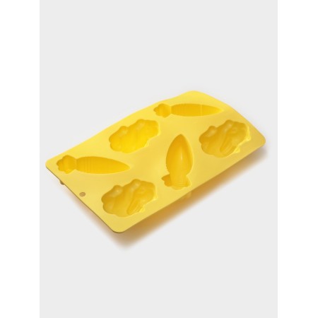Baking a baking center "Rabbits. Carrot ”, silicone, 6 cells, 26.6 × 16.3 × 3.9 cm, yellow-3
