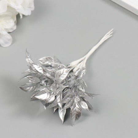 Artificial plant for creativity "sharp leaves" 1 bouquet = 6 branches silver 13 cm-2