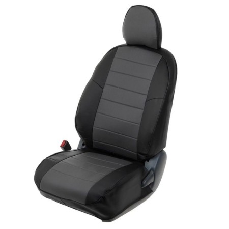 Auto-Chekhls for Volkswagen Polo, Sedan 40/60, 2010-2018, Black, Gray, Eco-leather, Set