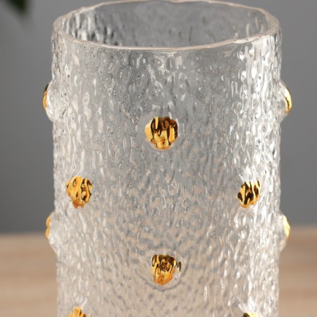 VAZA Glass "Milagros" circles volume, 24.5x10 cm, transparent-1
