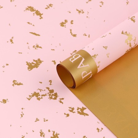 Palette packaging for flowers "Tenderness", matte, pink-gold 57 x 57 cm-1