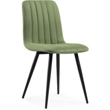 Stool on a metal frame Dani metal/velor, black/green 43x48x85 cm