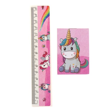 Tables of a desktop children's "unicorn" (stand+2 pencil+ruler+sharpener+eraser+notebook 8 sheets)-3