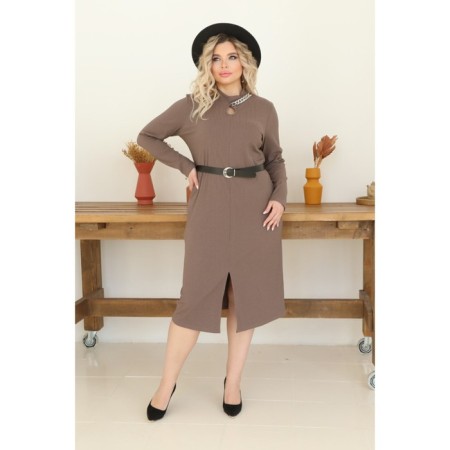 Women's dress, size 56, brown color-12