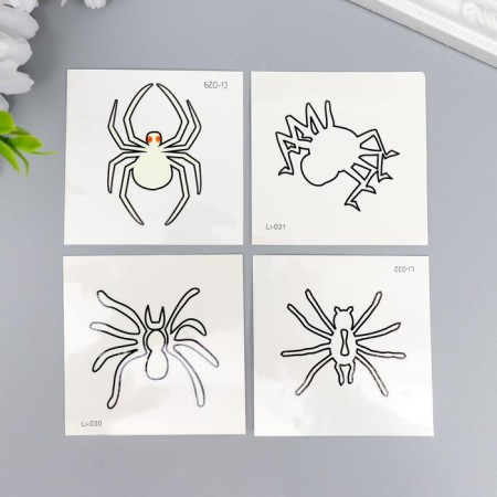 Tattoo on the body phosphorus "spiders" mix 6x6 cm
