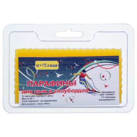 Paraffin for skis, from +1 ° C and higher, 80 g, yellow color-2