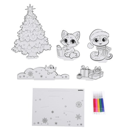 Set for creativity 3 in 1 "3D coloring: fun holiday", 6 parts-1