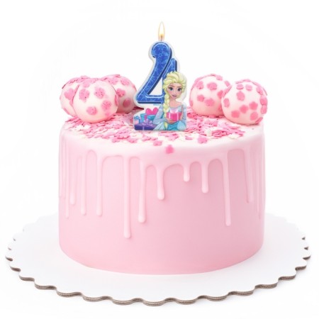 Candle in cake number 4 "Happy Birthday", cold heart, 8.5 × 5 cm-1