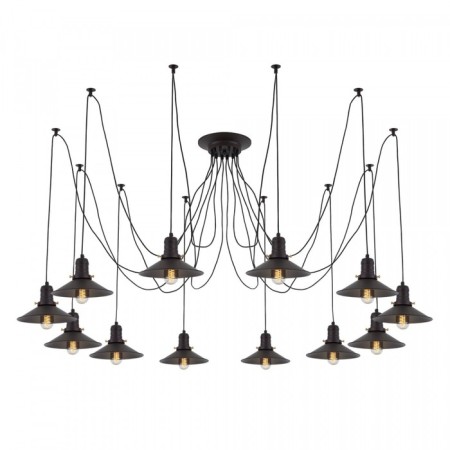 Suspended Citilux "Edison" CL451122, 12X75W, E27, Black Color-7