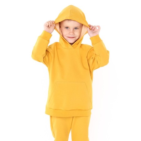 Kit for children (sweatshirt, trousers), mustard color, height 104 cm-2
