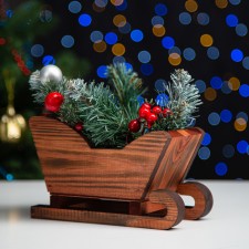 New Year. Wooden Kashpo 20 × 12 × 13 cm 
