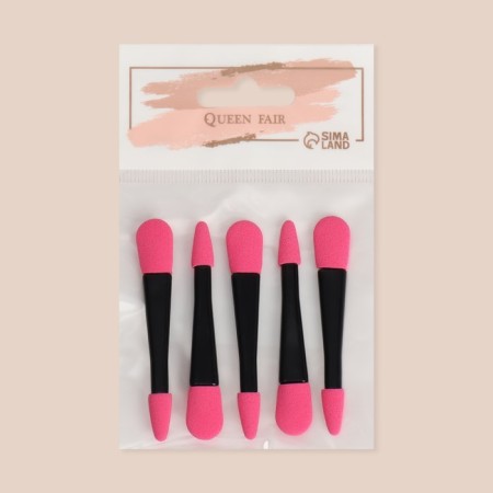 A set of applicators, 5 pcs, 6.5 cm, bilateral, black/pink color-5