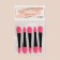 A set of applicators, 5 pcs, 6.5 cm, bilateral, black/pink color