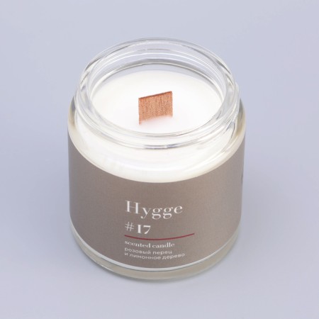 Aromatic candle "Hygge" #17 Pink pepper and lemon tree, soy wax, in a jar, 90 g-11