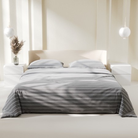 Bedding Ethel 1.5sp Gray Stripes 143x215cm, 150x214cm, 70x70cm-2 pcs, 100% cotton, Poplin-2