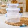 A set of food containers Ricco, 3 pcs: 300 ml, 600 ml, 1.2 l, round, transparent color, blue