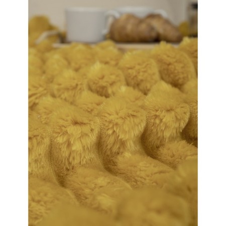 Texrepublic blanket, size 150x200 cm, ocher color-6