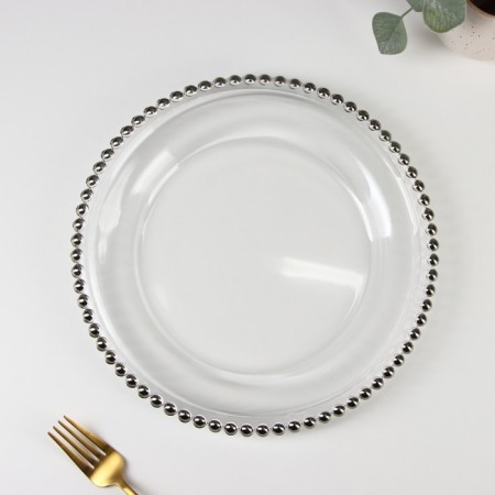 Black dinetered “Orbit” plate, d = 27 cm, the color of the boot is gray