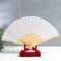 Fan bamboo, textiles h = 21 cm "monocet" in a box, white