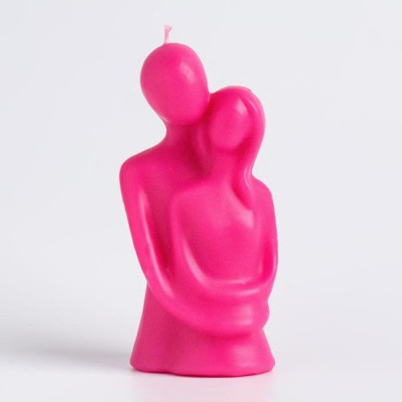 Figure candle "Lovers", 12 cm, pink-3