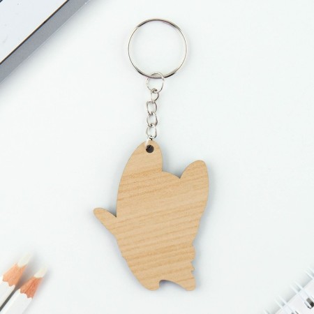 Key keychain wooden "bulldog", 4.5 x 6 cm-3