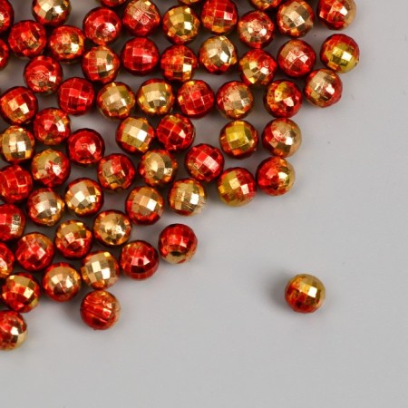 Decor for creativity Plastic "Ball with faces. Golden red" set 30 grams d = 0.6 cm-1