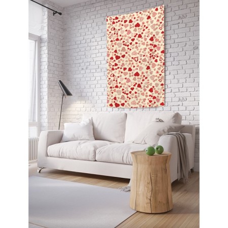 Decorative panel with photo printing "various hearts", vertical, size 100x150 cm