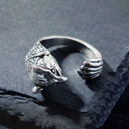 Ring "Right" eagle, color black silver, dimensionless-2