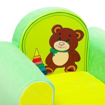 Game chair "Bear", yellow/light green color-2