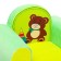 Game chair "Bear", yellow/light green color