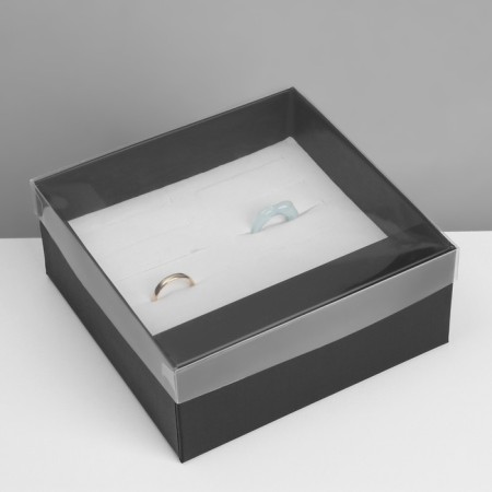 Steam for jewelry "Casket" 12 seats, 18 × 16 × 7 cm, black color-6
