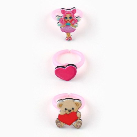 Ring 3 pcs with Cute Girl tattoo 8 x 12 cm-6