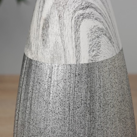 VAZA Ceramics Table "Brigham" Barrel, Diam. Overf.- 4cm, H-24.5x12 cm, white-gray-2