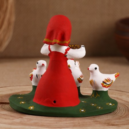 Souvenir "Baba with chickens", 12 × 10 × 12 cm, Kargopol toy, mix-6