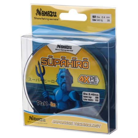 Namazu Supahiro 4x-wicker cord 4x, diameter 0.4 mm, test 28 kg, 100 m, swamp-green-1