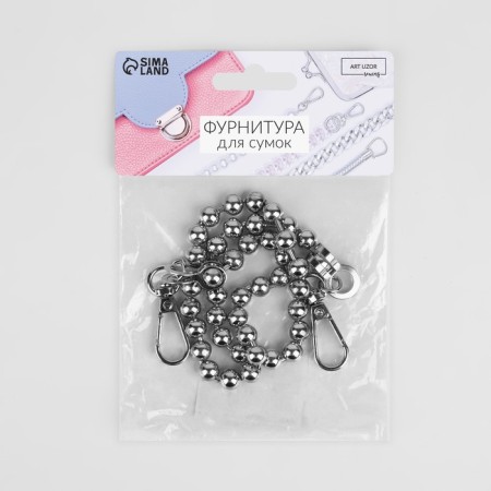 A chain for a bag, with carbines, d = 8 mm, 60 cm, silver color-3