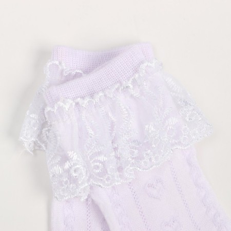 Golphs children's openwork with ruffles, white color, size 22-9