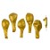 Set of candle in a cake + 5 balls, number 1, gold