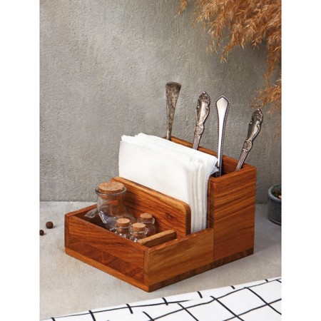 Stand - ADELICA napkin, 15 × 17 × 11 cm, oak