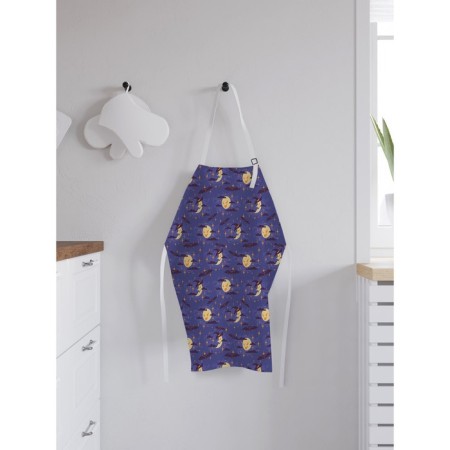 Apron of a kitchen with a photo print "Cunning Moon and Month", adjustable, size OS-1